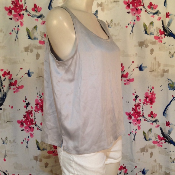 Eileen Fisher Gray Silk Tank Size L Petite - Picture 3 of 8